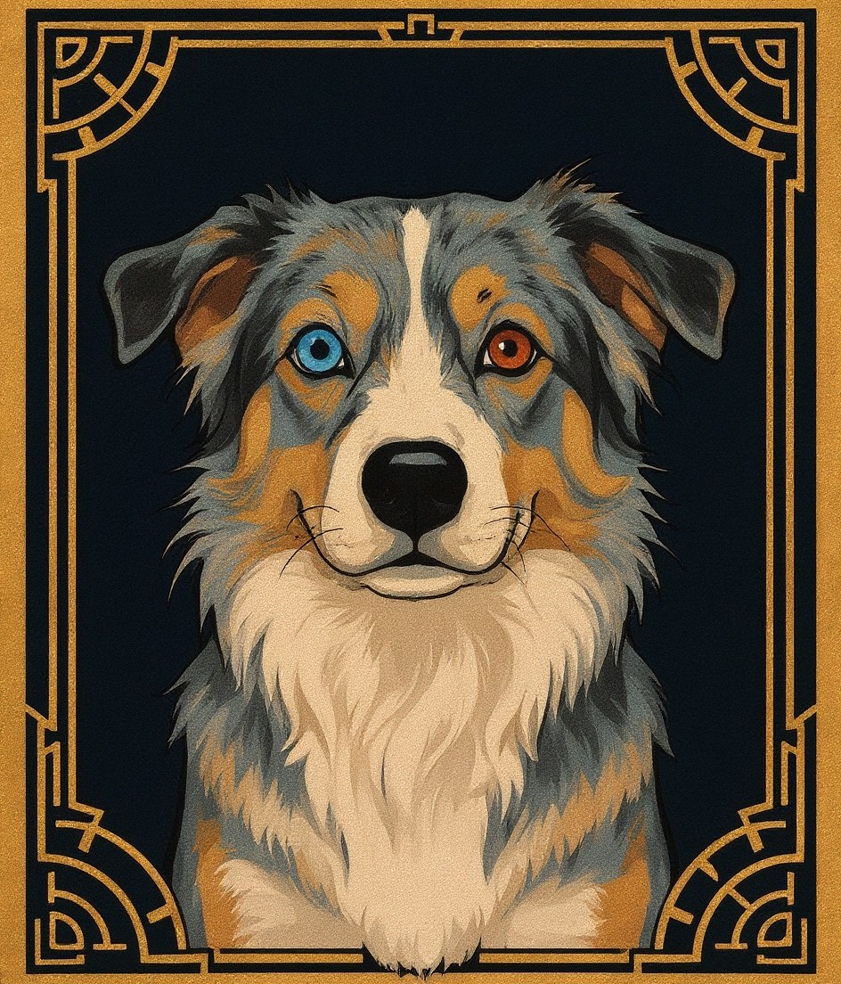The Aussie - Art Deco pet portrait