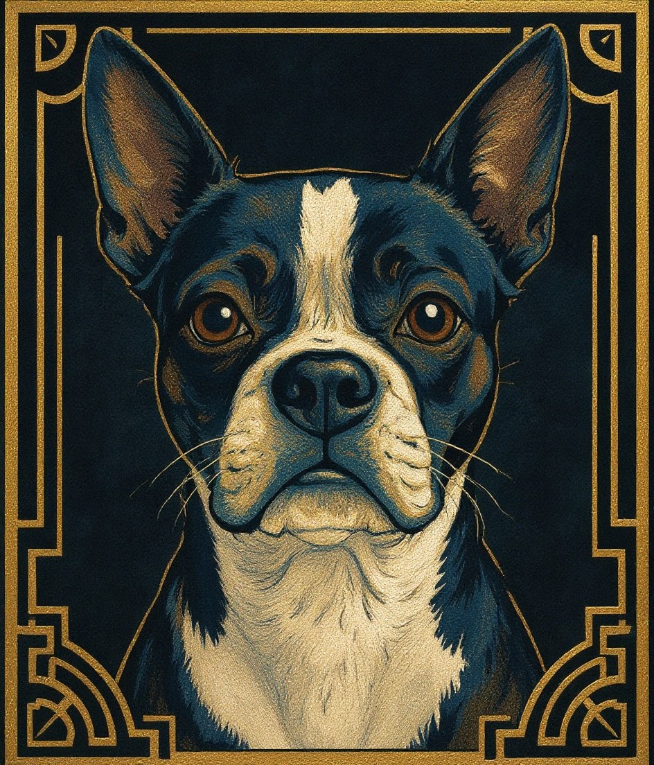 The Boston - Art Deco pet portrait