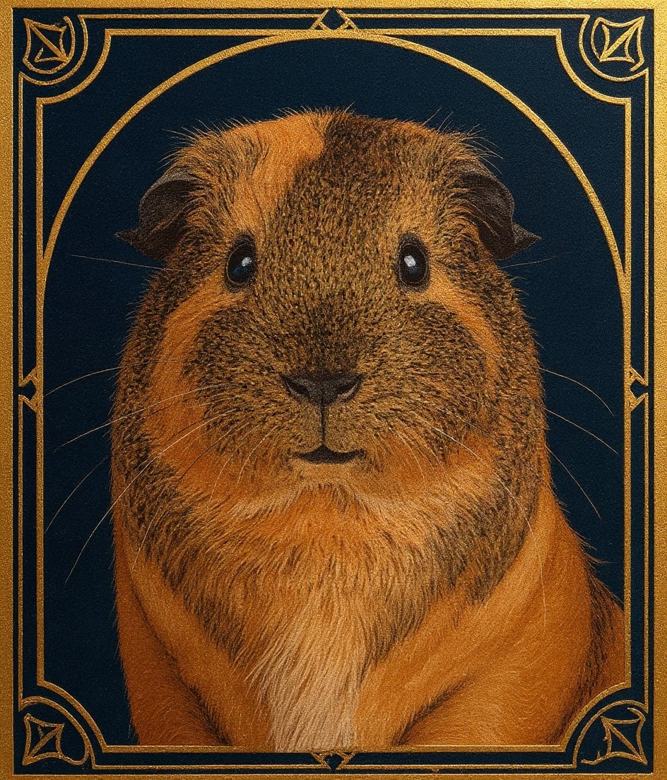 The Guinea Pig - Art Deco pet portrait