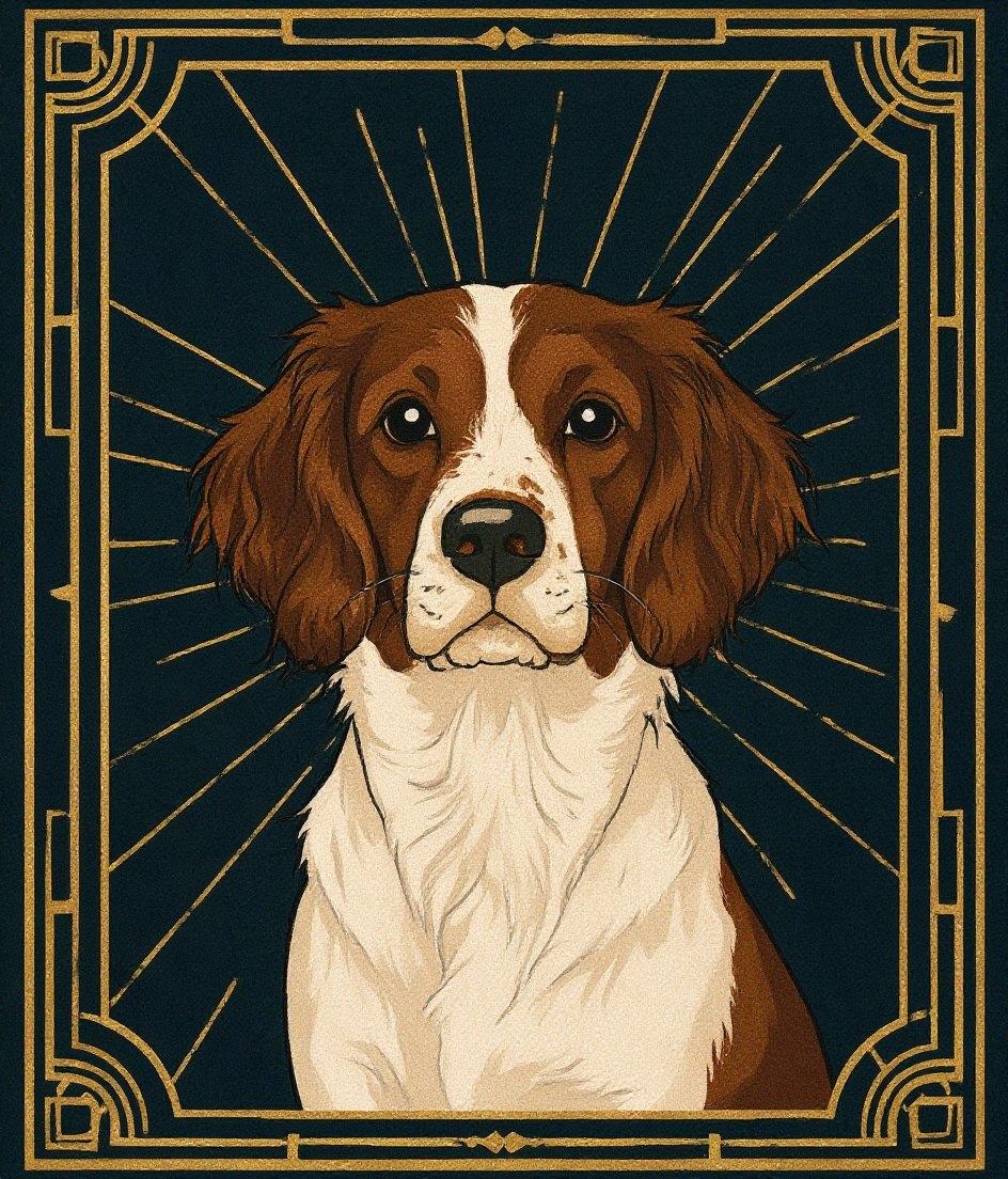 The Springer - Art Deco pet portrait