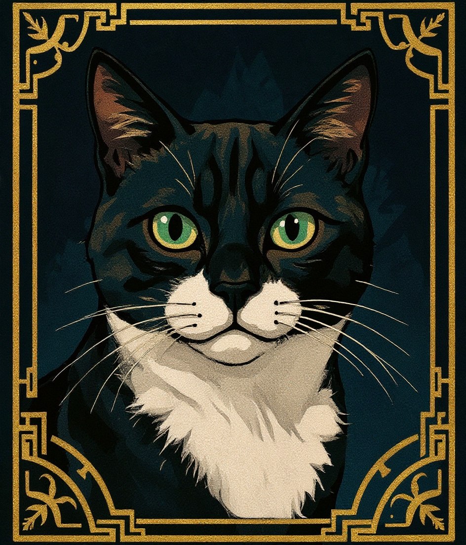 The Tuxedo - Art Deco pet portrait