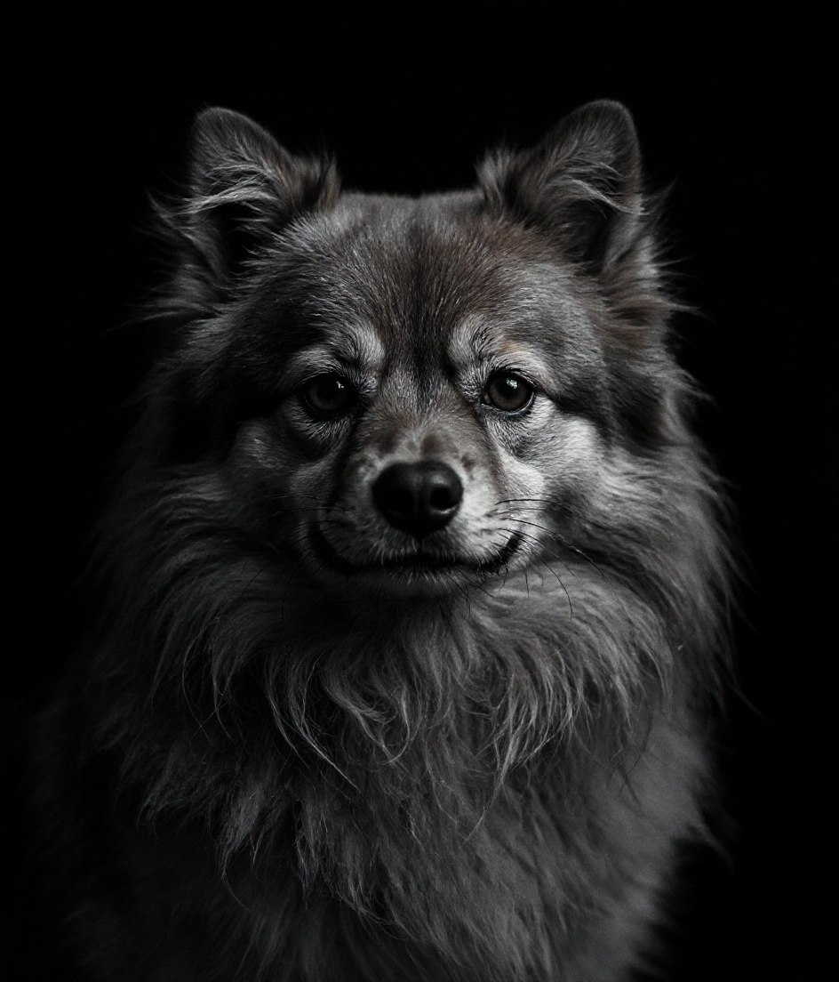 The Pomeranian - Fine-Art B&W pet portrait