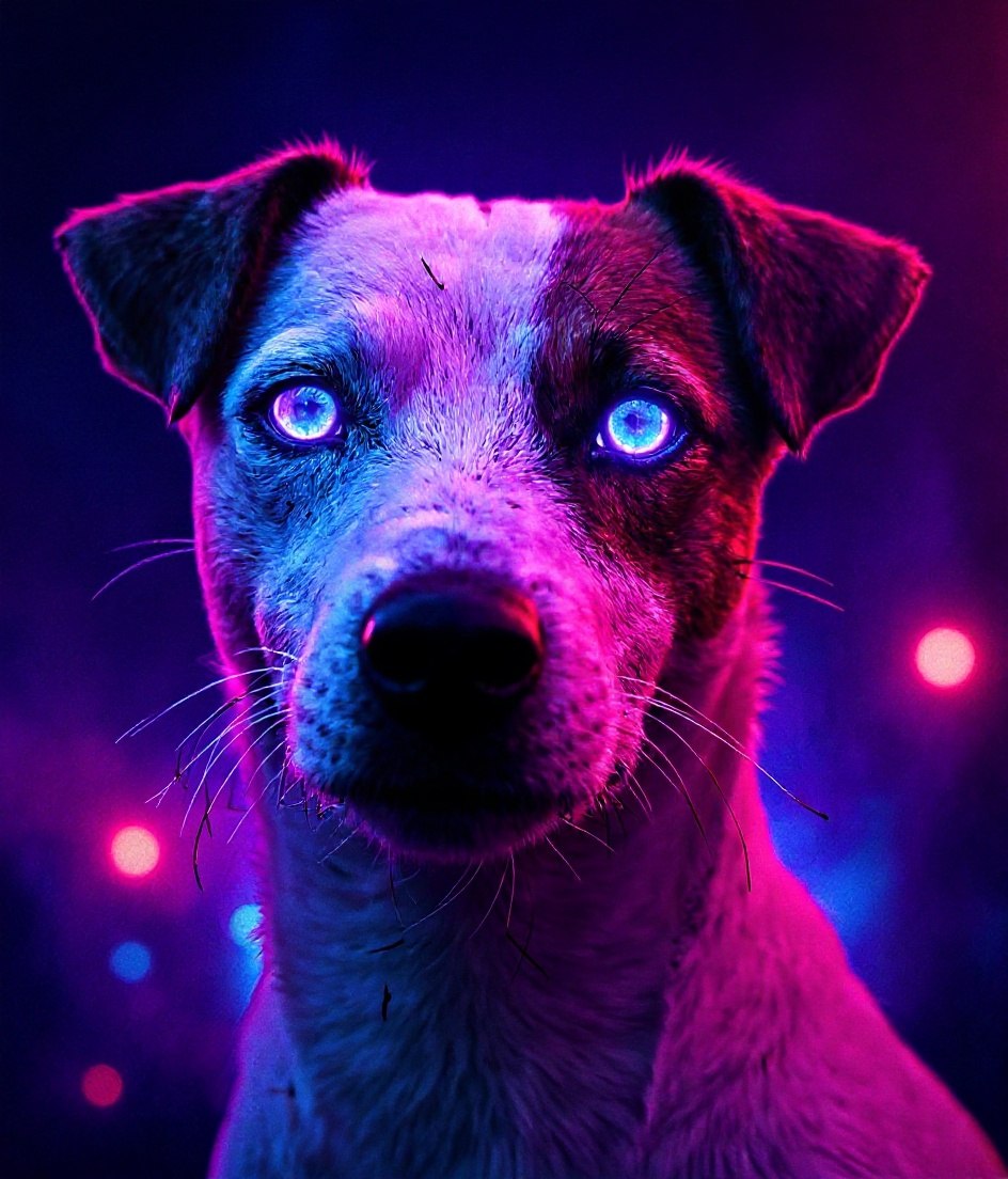 The Jack Russell - Cyberpunk Neon pet portrait