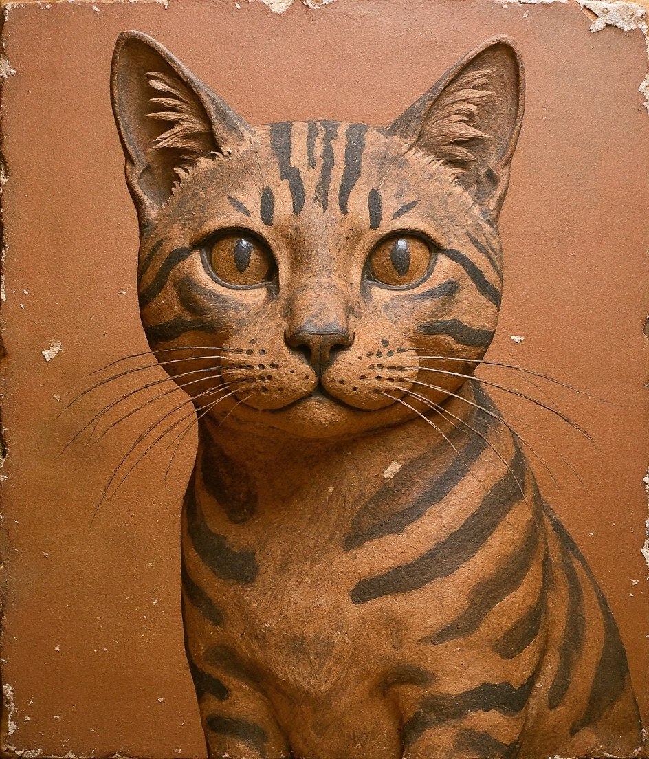 The Bengal - Greek Fresco pet portrait