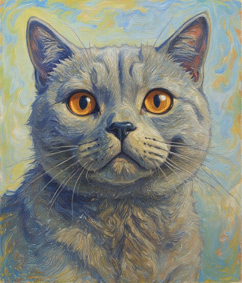 The Shorthair - Impressionist pet portrait