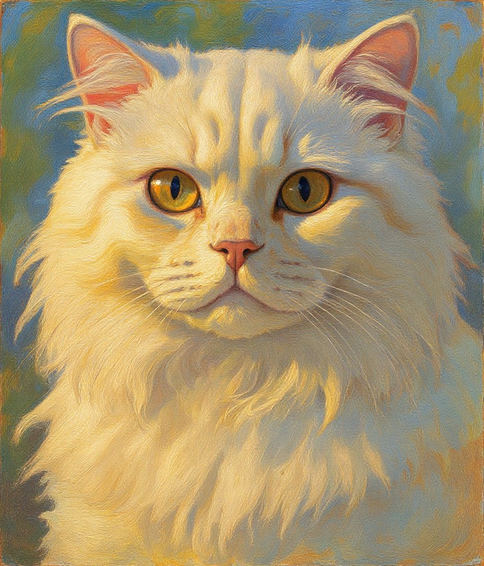 The Persian - Impressionist pet portrait
