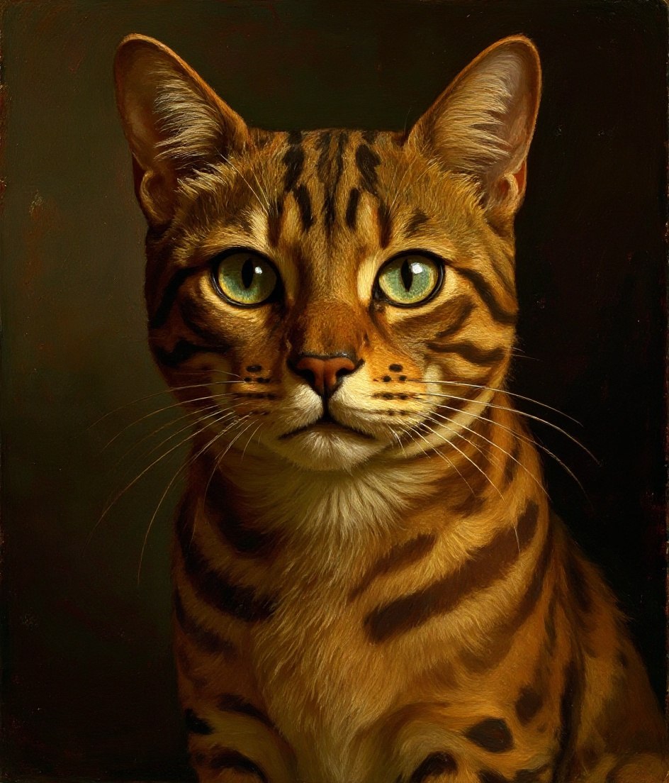 The Bengal - Classic Oil pet portrait