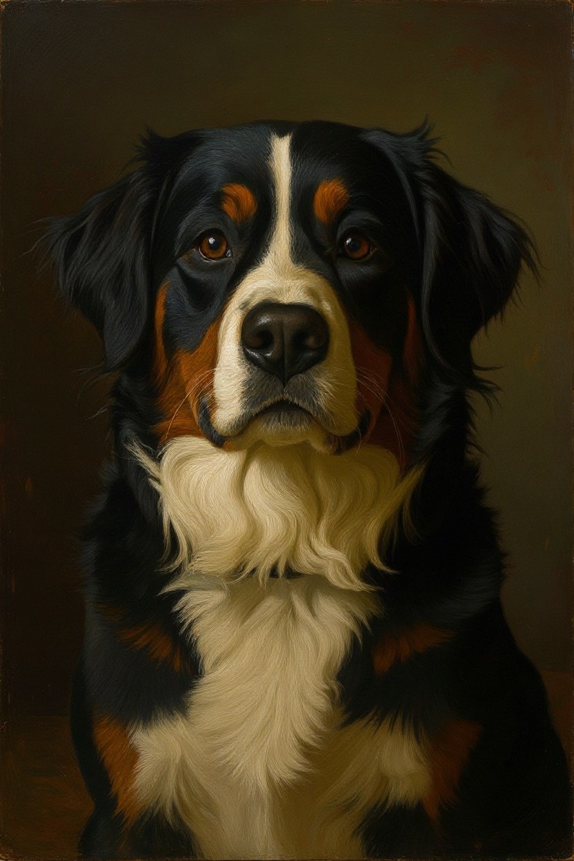 The Bernese - Classic Oil pet portrait