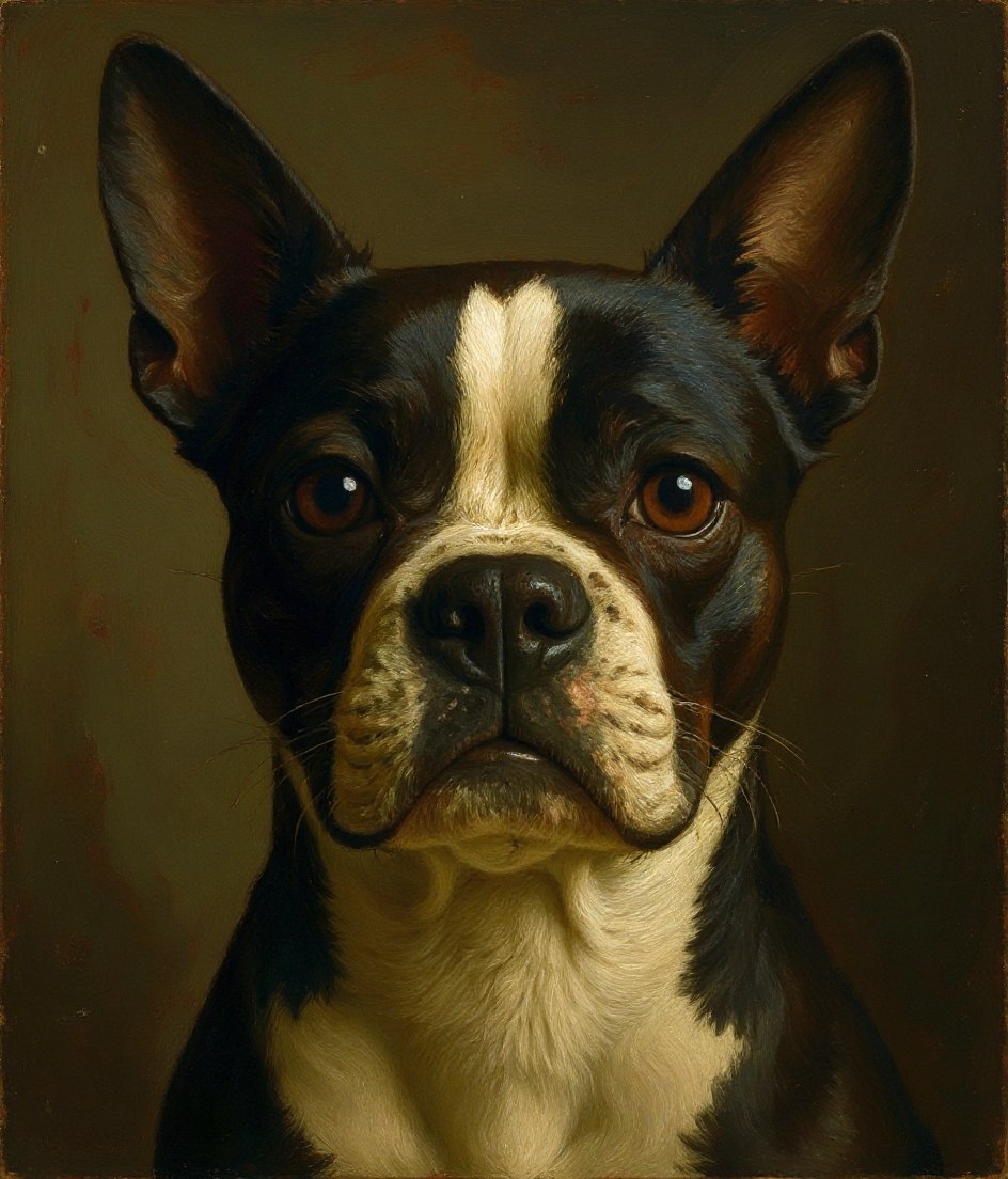 The Boston - Classic Oil pet portrait