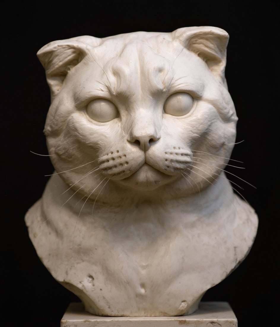 The Scottish Fold - Roman Marble pet portrait