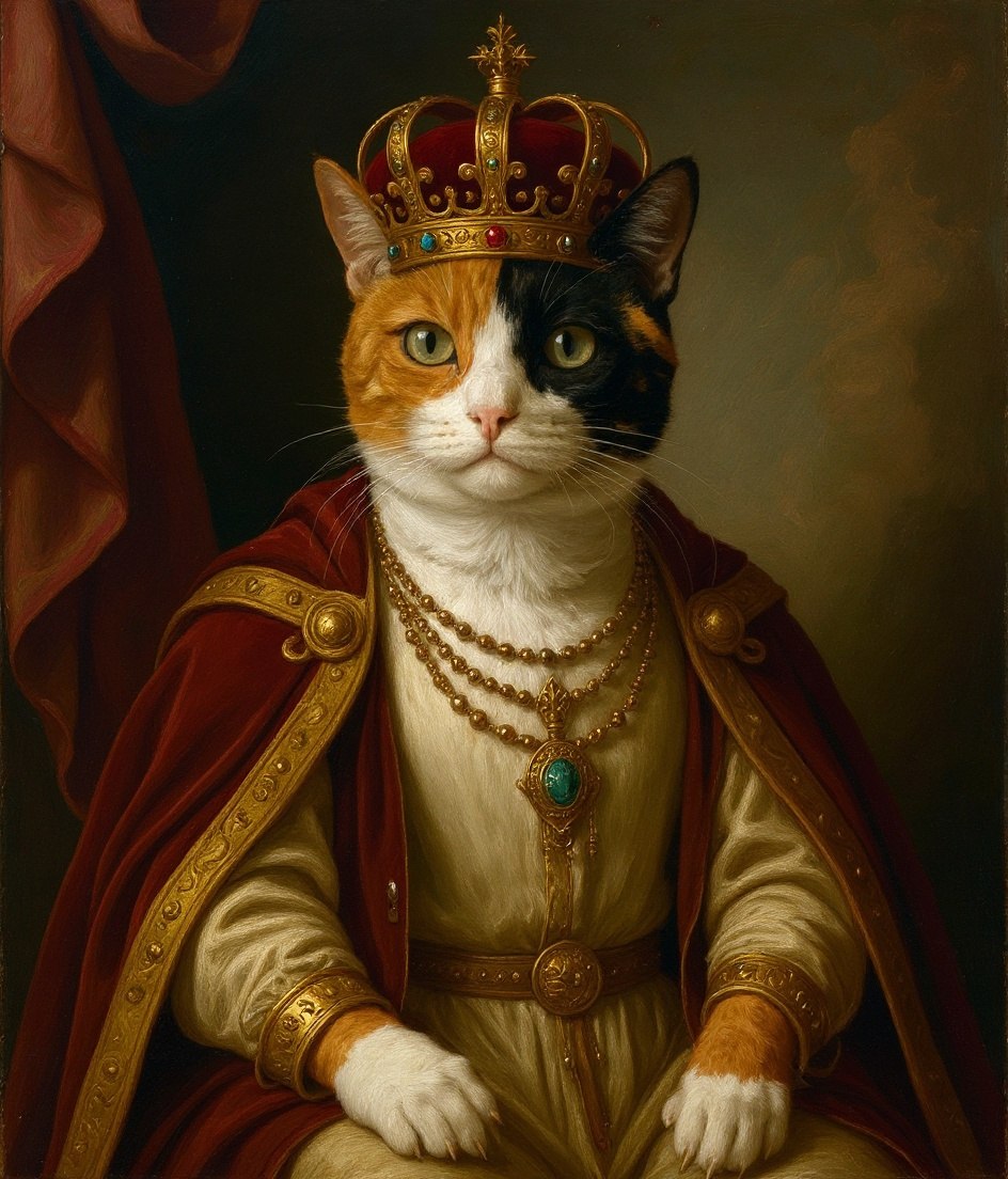 The Calico - Royal Renaissance pet portrait