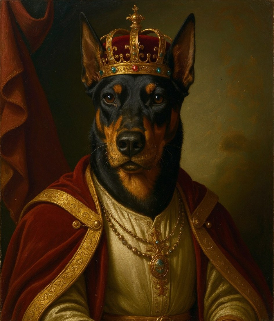 The Doberman - Royal Renaissance pet portrait