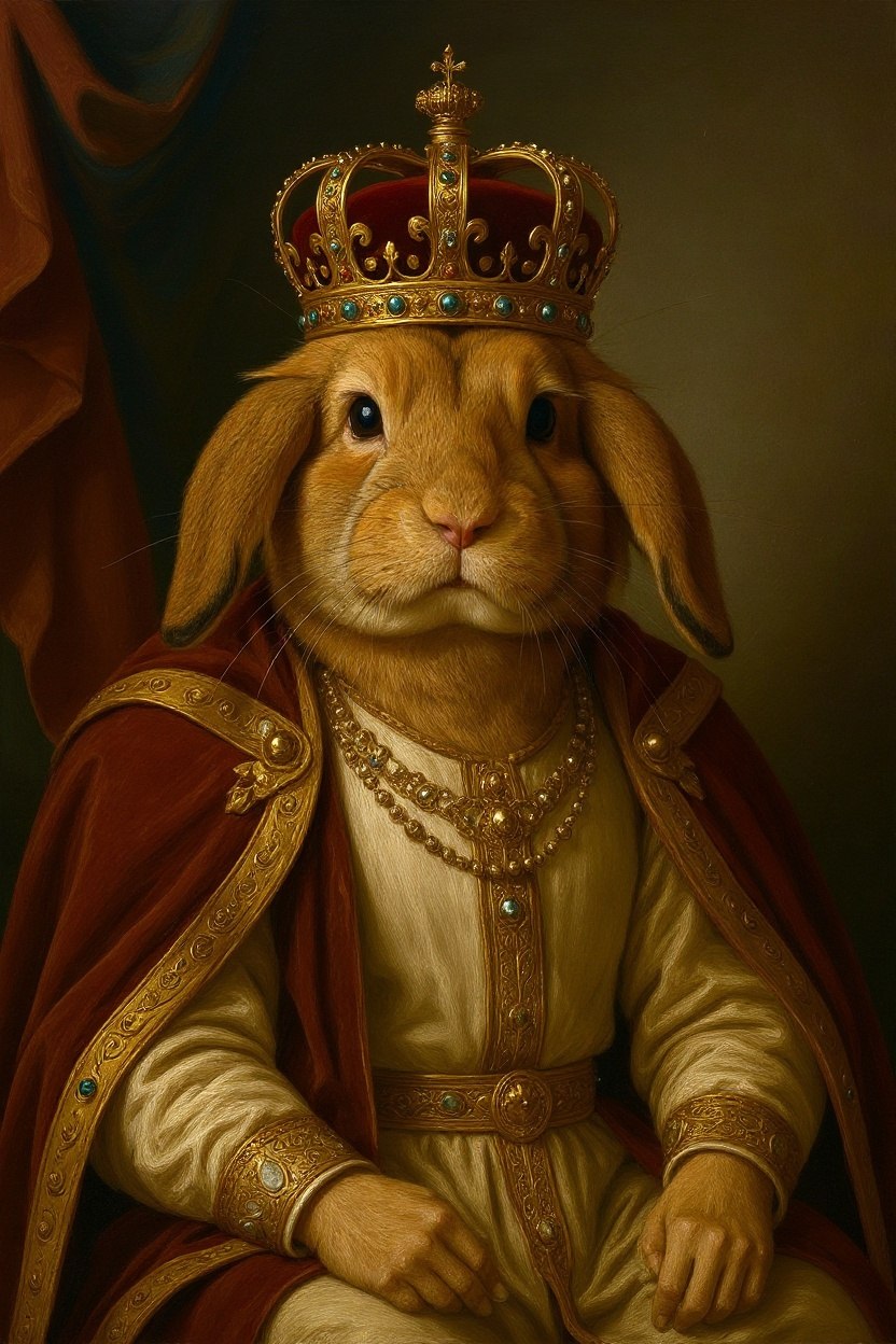 The Lop Rabbit - Royal Renaissance pet portrait