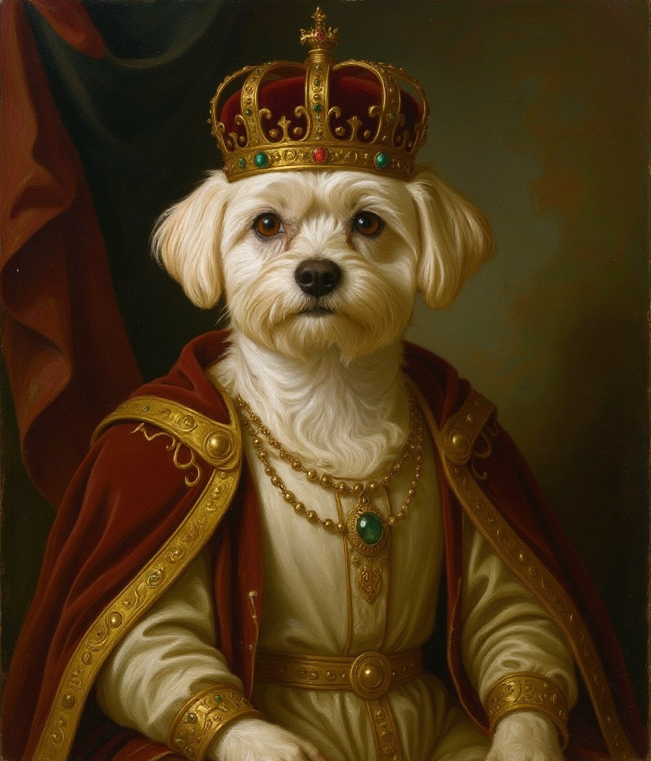 The Maltese - Royal Renaissance pet portrait