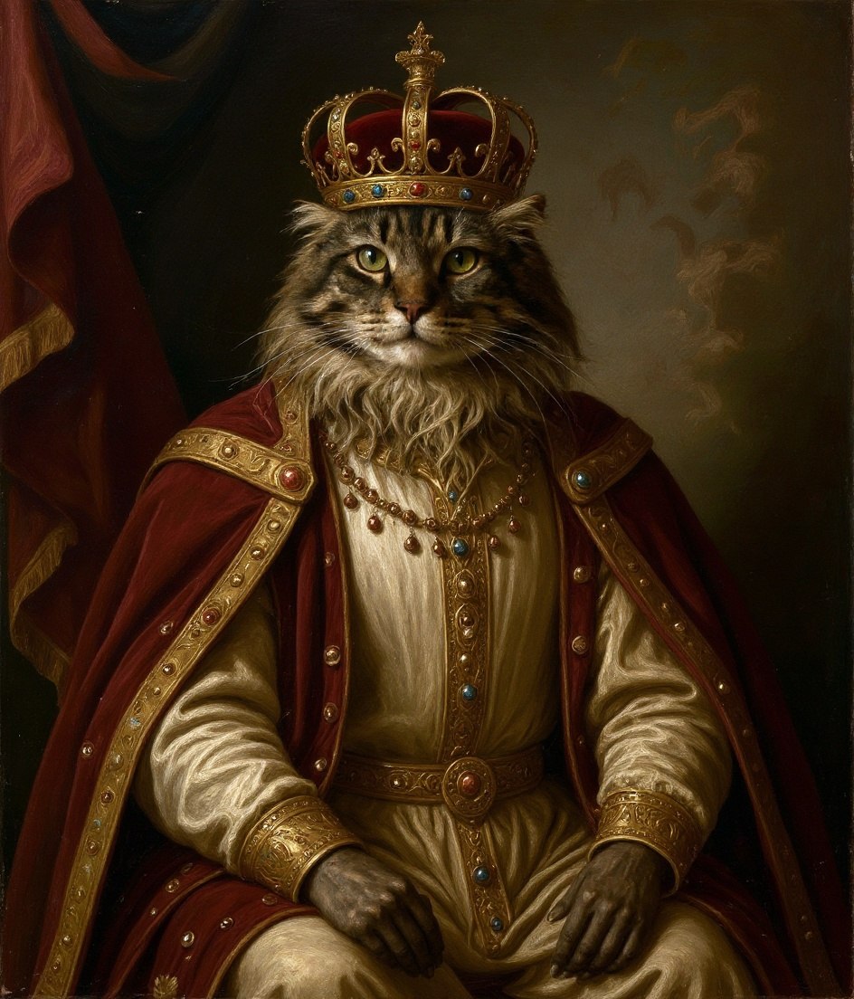The Forest Cat - Royal Renaissance pet portrait
