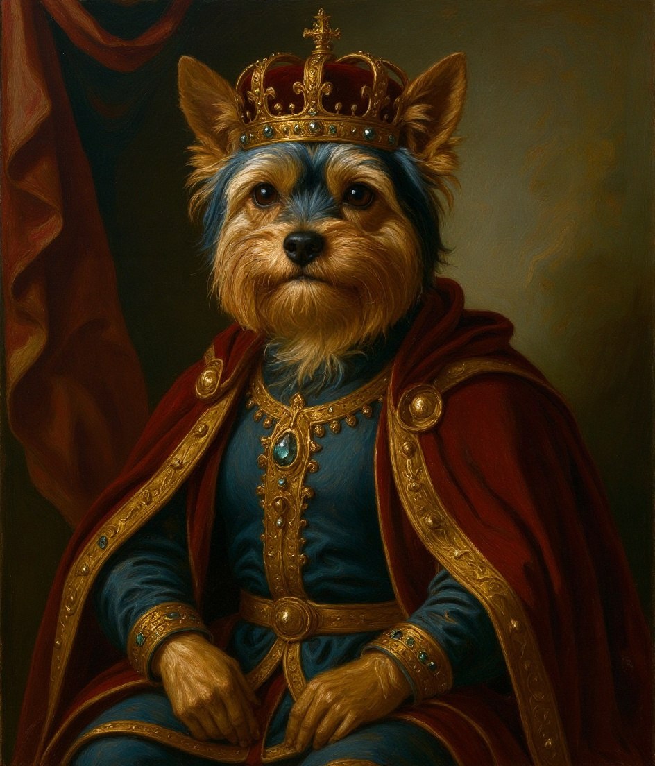 The Yorkie - Royal Renaissance pet portrait
