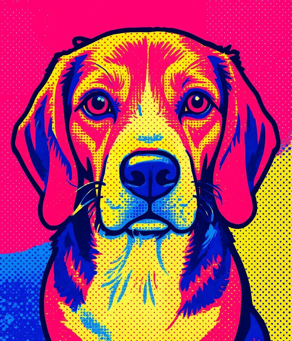 The Beagle - Warhol Pop Art pet portrait