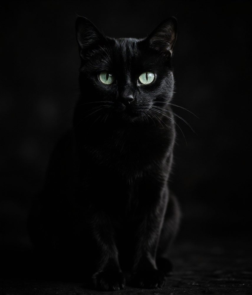 Fine-Art Black & White Black Cat