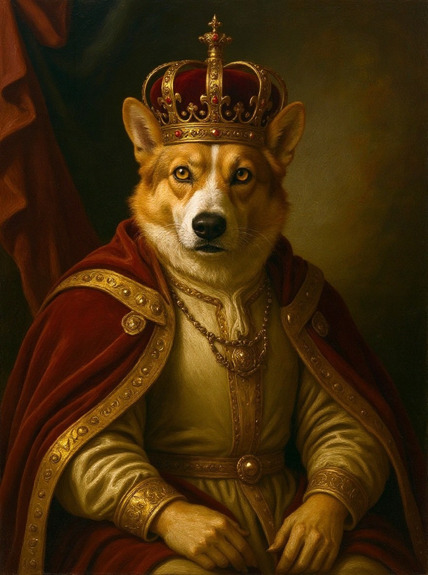 Corgi royal portrait