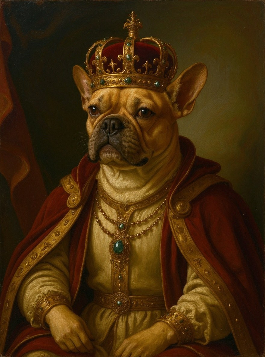 French bulldog royal portrait